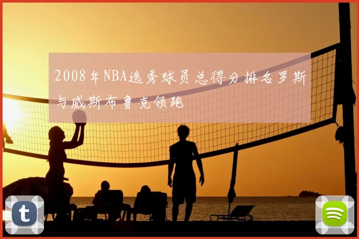 2008年NBA选秀球员总得分排名罗斯与威斯布鲁克领跑